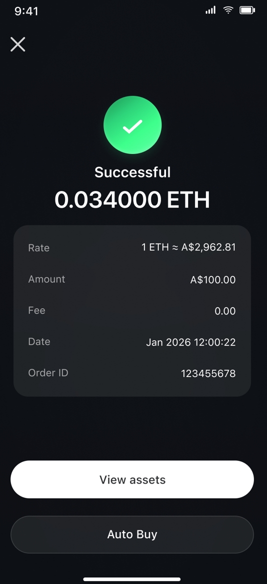 Buy crypto from CoinByte app