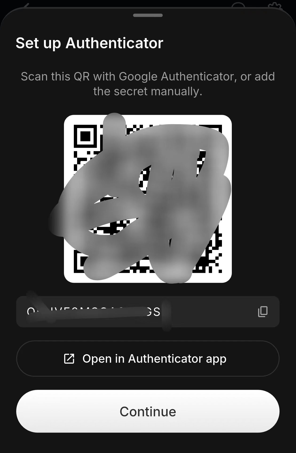 QR code on app