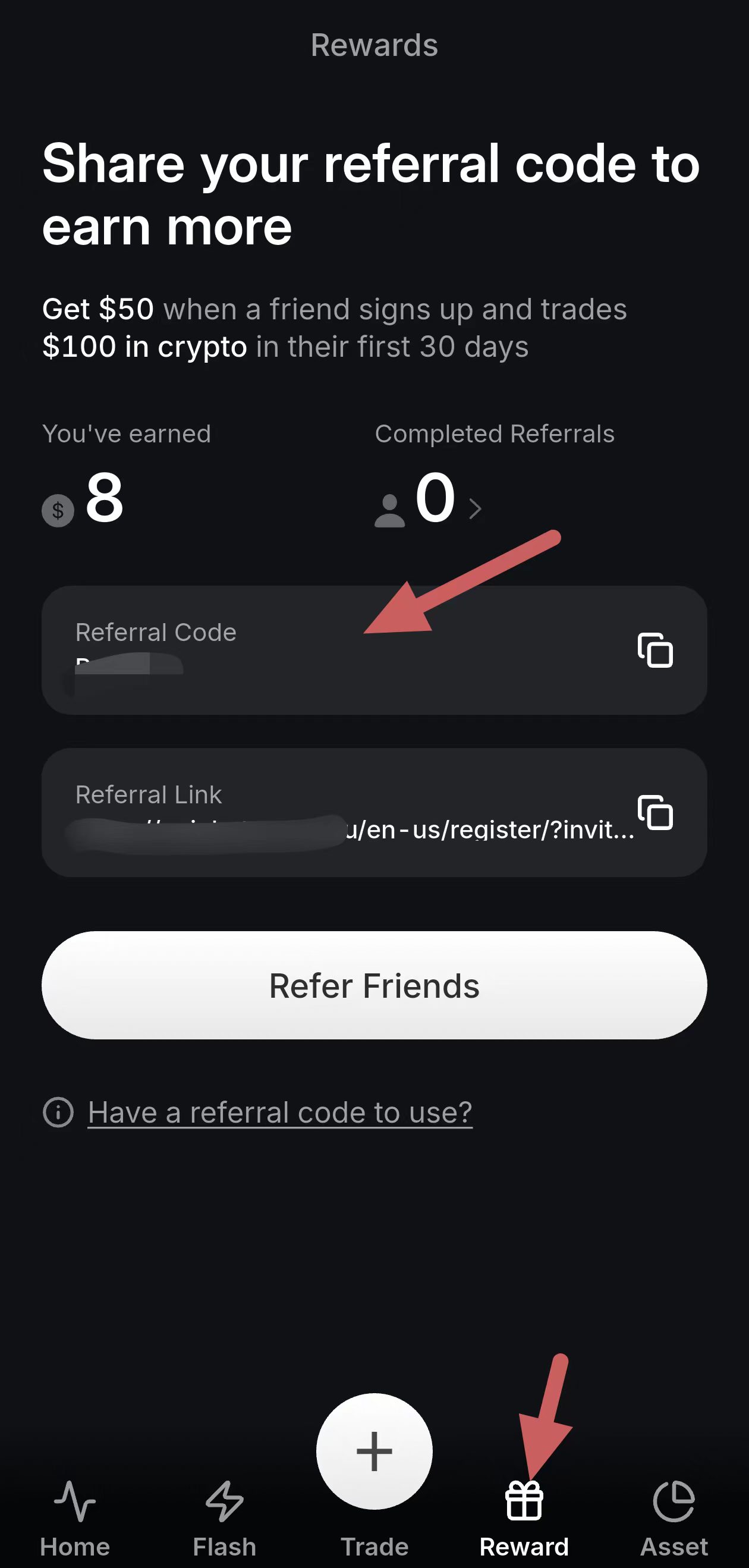 Personal center for referral