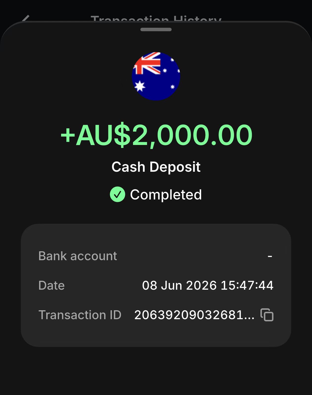 transaction completed